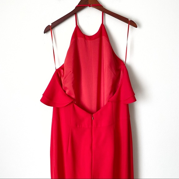 Intermix Jumpsuit Red Ruffle Halter - Picture 4 of 11